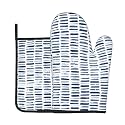 Blue Coastal Oven Mitts and Pot Holders Sets - Vibrant Outdoor Kitchen Mitts Potholders 2 Pack Heat Resistant Royal Blue Oven Gloves Hot Pads for Kitchen Baking Grilling Party