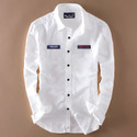 Blue dove Men Solid Casual White Shirt