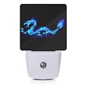 Blue Dragon Night Light,Plug in Night Lights 0.5W Sleep Friendly for Boys Girls Led Night Light Dusk to Dawn Sensor Nightlight for Stairway/Hallway/Bedroom