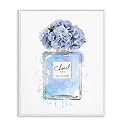 Blue Flowers Perfume Bottle Glam, 16 x 20 Inch Framed Giclée Print
