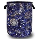 Blue Galaxy Laundry Basket Oxford Cloth Foldable Hamper 18.9x16.5 Inch