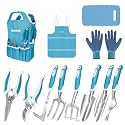 Blue Garden Tools Set 12-Piece, Gardening Gifts for Women Men