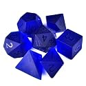 Blue Gemstone DND Dice Set, 7PCS Dungeons and Dragons Gem Dice Polyhedral Gem Stone Dice Set for Role Playing Game