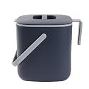Blue Ginkgo Kitchen Compost Bin, 2.6L Countertop Compost Bin, Dark Grey