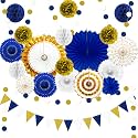 23pcs Navy Blue and Gold Graduation Birthday Party Decorations