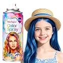 Blue Hair Spray Temporary Hair Color Spray for Kids Women Men, One-Time Temporary Blue Hair Dye, Washable Hair Wax Color, Natural Hair Strong Style for Halloween, Cosplay, Party, Christmas (4.06Oz)