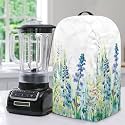 Blue Lavender Floral Kitchen Blender Cover Food Processor Dust Cover with Drawstring and Top Handle, Dust Protection Easy to Clean Small Appliance Coffee Maker Cover Juicer Cover