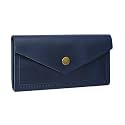 Blue Leather Cash Envelopes for Money Pouch Currency Holders - Soft Leather Money Bag Mobile Holder for Travel - Genuine Leathers Wallets for Women Money Bag - Travel Money Pouch Cash Holder