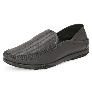 Blue Leather by Centrino Genuine Leather Slip-On