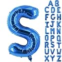 Letter Balloons 40 Inch Blue Giant Alphabet Balloons Letter S