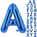 Blue Letter Balloons 40 Inch Large Alphabet Balloon Aluminum Mylar Foil Big Birthday Decor Wedding Anniversary Graduation Party Supplies Giant Letter A Balloons In Metallic Blue