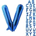 Letter Balloons 40 Inch Blue Giant Alphabet Balloons Letter V