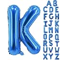Letter Balloons 40 Inch Blue Giant Alphabet Balloons Letter K