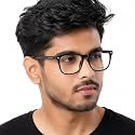 Blue Light Blocking Computer Glasses for Men &amp; Women, Square TR90 Lightweight Eyeglasses Frame, Anti Eye Strain UV Protection, Clear Lens for Gaming Office Reading