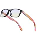 Blue light blocking glasses Spring hinge Computer Reading/Gaming/TV/Phones Glasses for Women men and women anti-glare filter lightweight colored bamboo Eyeglasses(BLACK)