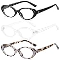 Blue light Glasses for Women Men Fashion 90s Style Oval Retro Clear Lens Blue Light Blocking Glasses for Women Lightweight Small Faces Perfect for Gaming and Computer 3 pack