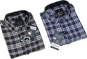 BLUE MARTIN Men Checkered Casual Multicolor Shirt (Pack of 2)