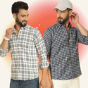 BLUE MARTIN Men Regular Fit Checkered Spread Collar Casual Shirt