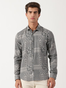 Blue Minded People Men Printed Casual Grey