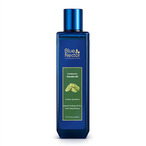 blue nectar cardamom mint oil pulling  ayurvedic mouthwash for fresh breath  oral care - cardamom 200 ml