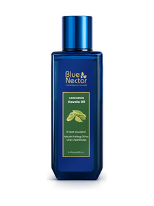 blue nectar cardamom mint oil pulling  ayurvedic mouthwash for fresh breath  oral care - cardamom 100 ml