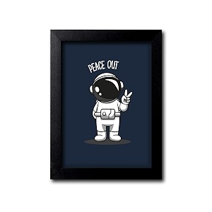 blue nexus bnwpm131 peace out minimalistic science fiction wall poster with frame multicolor medium