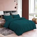 3 Piece Duvet Cover Single Bed Size,Soft Washed Microfiber -with 4 Corner Ties -1 Duvet Cover (61"x91" Inches) with 2 Pillowcases (18"x28" Inches) Teal Color