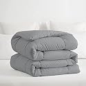 450 GSM Microfiber Comforter Single Bed Blanket/Rajai/Quilt/Dohar (60"x 90") Luxury Box Stitch Comforter for Single Bed Dark Grey Color