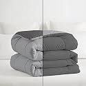 550 GSM Microfiber Reversible Comforter Single Bed Blanket/Rajai/Quilt/Dohar (60"x 90") Restful Sleep Box Stitch Comforter for Single Bed Silver/Dark Grey Color