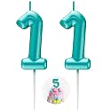 Blue Number 11 Candle Happy Birthday 3D Number Candles for Birthday Cake Party Decoration Wedding Anniversary Celebration Supplies
