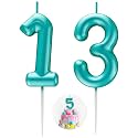 Blue Number 13 Candle Happy Birthday 3D Number Candles for Birthday Cake Party Decoration Wedding Anniversary Celebration Supplies