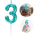 Blue Number 3 Candle Happy Birthday 3D Number Candles for Birthday Cake Party Decoration Wedding Anniversary Celebration Supplies