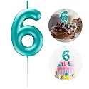 Blue Number 6 Candle Happy Birthday 3D Number Candles for Birthday Cake Party Decoration Wedding Anniversary Celebration Supplies