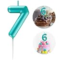 Blue Number 7 Candle Happy Birthday 3D Number Candles for Birthday Cake Party Decoration Wedding Anniversary Celebration Supplies