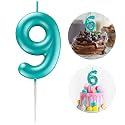 Blue Number 9 Candle Happy Birthday 3D Number Candles for Birthday Cake Party Decoration Wedding Anniversary Celebration Supplies