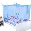 Blue Rectangular Fine Mesh Mosquito Net for Single Bed/Double Bed, 10x6.5 Insect Protection Repellent, Perfect for Indoors and Outdoors