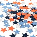 Blue-Silver Orange Space Party-Decorations Star-Confetti, 300pcs Graduation 2026 Glitter Paper Table Confetti Birthday Boy Baby Shower Decorations Lasting Surprise