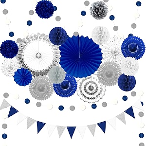 Navy Blue Sliver Party Decorations 23Pcs Royal