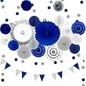 Navy Blue Sliver Party Decorations 23Pcs Royal Blue Birthday Decorations