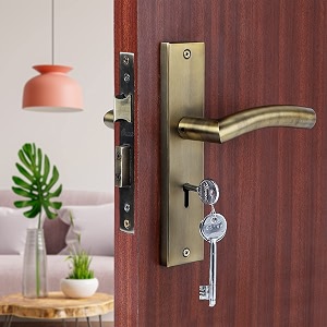 blue space premium heavy duty mortise door lock for bedroom living room main door  3 keys  6 lever double stage lockset for house hotel office mg1102 antique