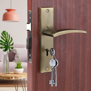 blue space premium heavy duty mortise door lock for bedroom living room main door  3 keys  6 lever double stage lockset for house hotel office lobos antique