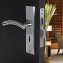 Blue Space Premium Heavy Duty Mortise Door Lock for Bedroom, Living Room, Main Door | 3 Keys | 6 Lever Double Stage Lockset for House Hotel Office (MG1101, Matt Satin)
