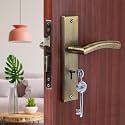 Blue Space Premium Heavy Duty Mortise Door Lock for Bedroom, Living Room, Main Door | 3 Keys | 6 Lever Double Stage Lockset for House Hotel Office (MG1102, Antique)