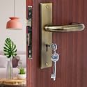Blue Space Premium Heavy Duty Mortise Door Lock for Bedroom, Living Room, Main Door | 3 Keys | 6 Lever Double Stage Lockset for House Hotel Office (MG1103, Antique)