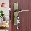 Blue Space Premium Heavy Duty Mortise Door Lock for Bedroom, Living Room, Main Door | 3 Keys | 6 Lever Double Stage Lockset for House Hotel Office (Lobos, Antique)