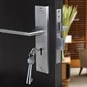 Blue Space Premium Heavy Duty Mortise Door Lock for Bedroom, Living Room, Main Door | 3 Keys | 6 Lever Double Stage Lockset for House Hotel Office (Luna, Matt Satin)
