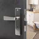 Blue Space Premium Heavy Duty Mortise Door Lock for Bedroom, Living Room, Main Door | 3 Keys | 6 Lever Double Stage Lockset for House Hotel Office (MIKA, Matt Satin)