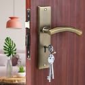 Blue Space Premium Heavy Duty Mortise Door Lock for Bedroom, Living Room, Main Door | 3 Keys | 6 Lever Double Stage Lockset for House Hotel Office (MG1105, Antique)