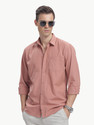 BLUE SQUAD Men Solid Casual Pink Shirt