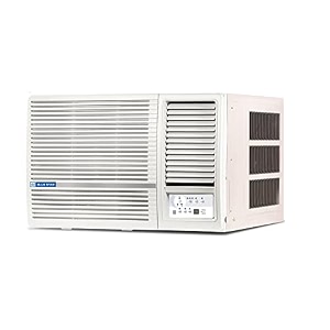 blue star 15 ton 3 star fixed speed window ac copper turbo cool humidity control hydrophilic blue fins dust filters self-diagnosis wfa318ln white